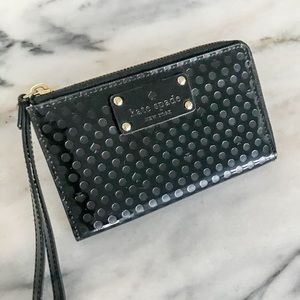 Kate Spade Black Patent Leather Wristlet